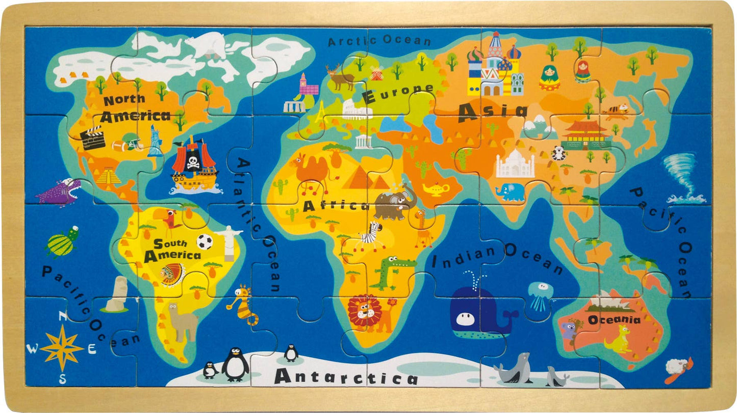 Puzzle Cadre Carte du monde