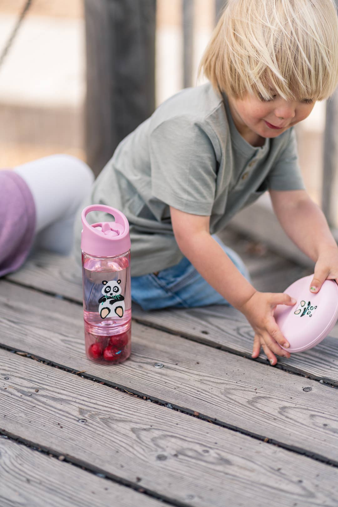 Bouteille d'eau 2 en 1, Tritan Renew-Pink-Panda