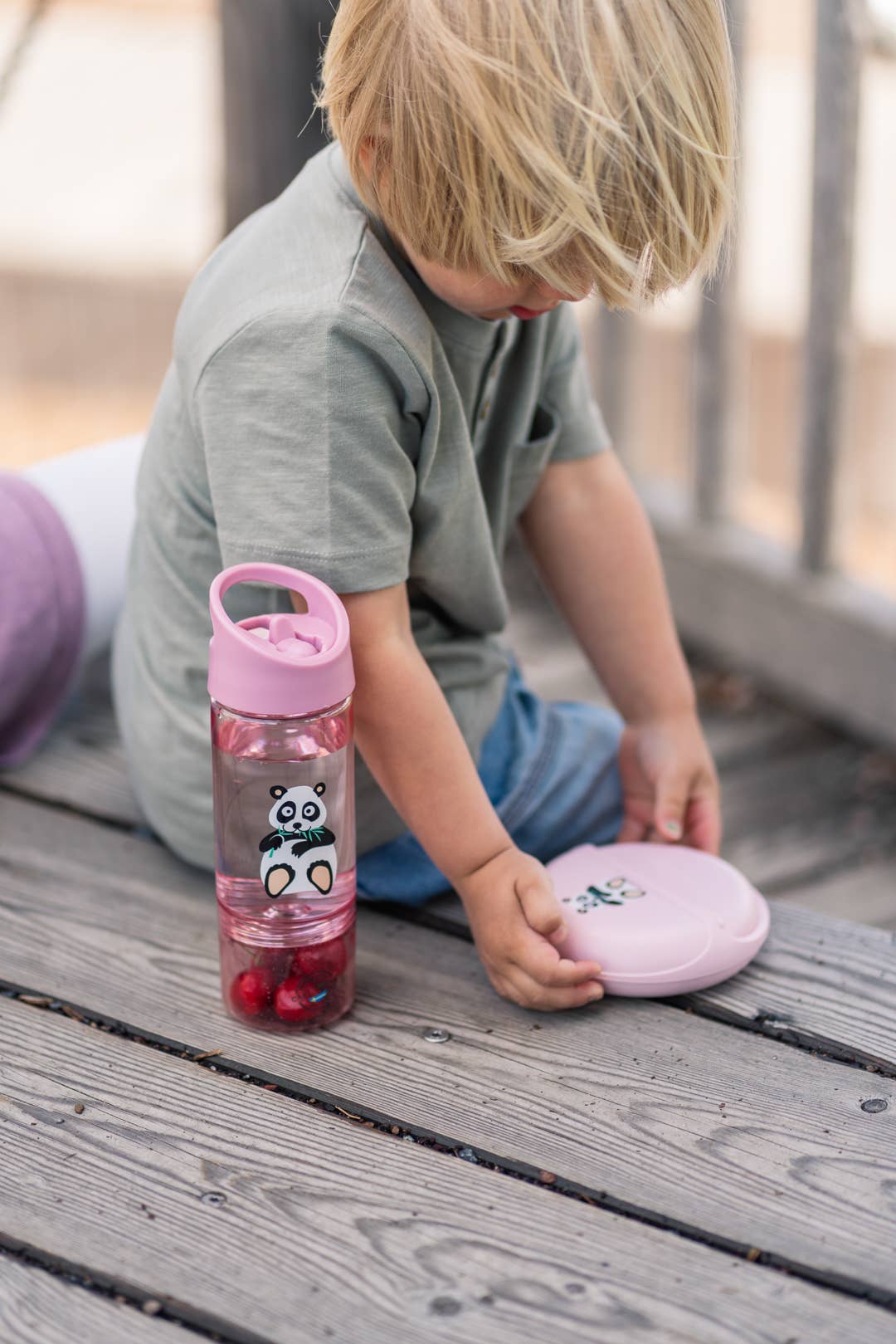 Bouteille d'eau 2 en 1, Tritan Renew-Pink-Panda